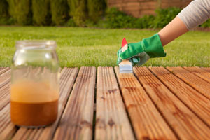 staining an outdoor deck