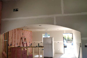garage interior with drywall